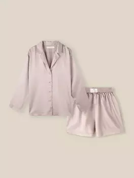 Пижама женская (рубашка, шорты) SL HOME Tensel Home, размер L, пудровый