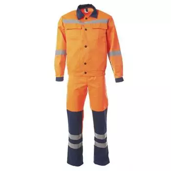 Костюм дорожника летний «МАГИСТРАЛЬ», куртка+п/комбинезон, полиэстер/хлопок, цвет василёк, размер 60-62/182-188