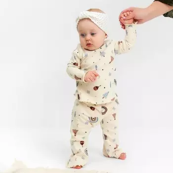Костюм (джемпер и брюки) Крошка Я "Новогодние игрушки", рост 68-74 см