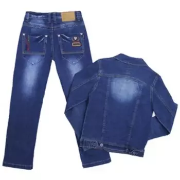 Костюм джинсовый для мальчиков, рост 134 см, цвет синий