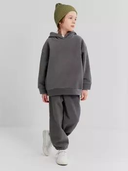 Костюм флисовый (худи и брюки) детский MINAKU: Fleece Soft, серый, рост 98 см