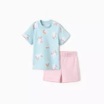 Костюм: футболка и шорты Крошка Я Unicorn, рост 80-86 см