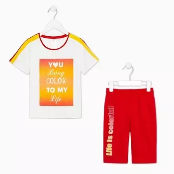 Костюм (футболка/шорты) "Вита-2", цвет красный, рост 122