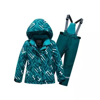 Костюм горнолыжный для девочки, цвет бирюзовый, рост 134 см