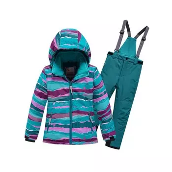Костюм горнолыжный для девочки, цвет бирюзовый, рост 158 см