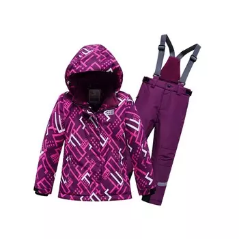 Костюм горнолыжный для девочки, цвет розовый, рост 134 см