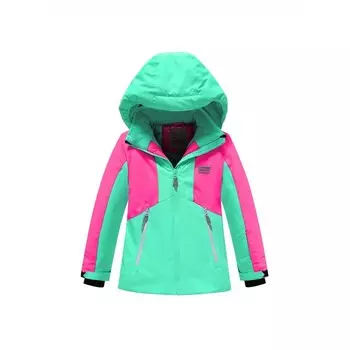 Костюм горнолыжный для девочки, рост 128 см, цвет зелёный