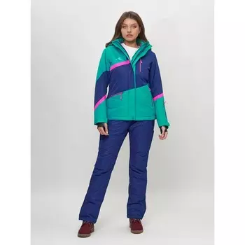 Костюм горнолыжный женский, цвет бирюзовый, размер 48