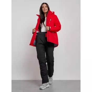 Костюм горнолыжный женский зимний, размер 42, цвет красный