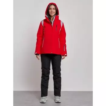 Костюм горнолыжный женский зимний, размер 42, цвет красный