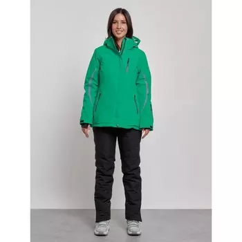 Костюм горнолыжный женский зимний, размер 44, цвет зелёный