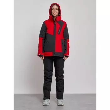 Костюм горнолыжный женский зимний, размер 44, цвет красный