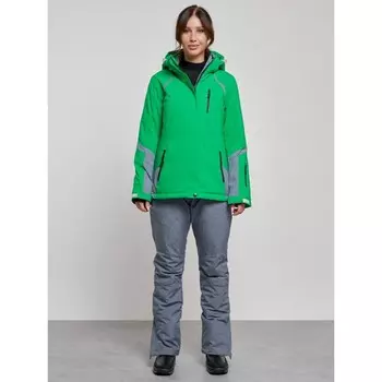 Костюм горнолыжный женский зимний, размер 44, цвет зелёный