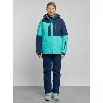 Костюм горнолыжный женский зимний, размер 48, цвет бирюзовый