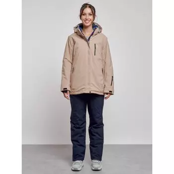 Костюм горнолыжный женский зимний, размер 52, цвет бежевый