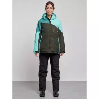 Костюм горнолыжный женский зимний, размер 54, цвет бирюзовый