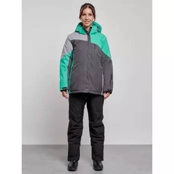 Костюм горнолыжный женский зимний, размер 58, цвет зелёный