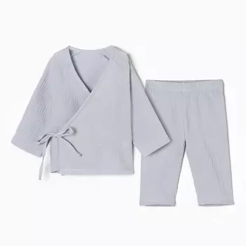 Костюм Крошка Я Муслин, 80-86, светло-серый