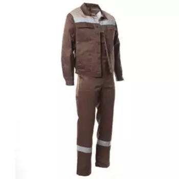 Костюм летний «ОПТИМАЛ» с СОП, куртка+п/комбинезон, хлопок/полиэстер, цвет коричневый, размер 52-54/170-176
