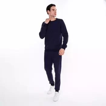 Костюм мужской (свитшот, брюки), цвет тёмно-синий, размер 50 (XL)