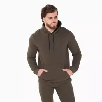 Костюм мужской (толстовка/брюки), цвет хаки, размер M