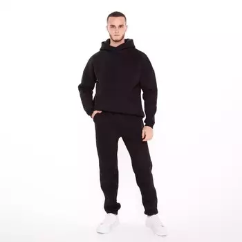 Костюм мужской (толстовка/брюки) НАЧЁС, цвет чёрный, размер 56