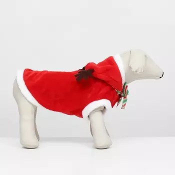Костюм для животных «Новогодний с рожками», размер XL (ДС 40, ОГ 50 см)