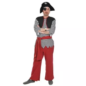 Костюм «Пират БИЛЛИ»: шляпа, рубаха, жилет, штаны, пояс, повязка, р.48-52, рост 176-182 см