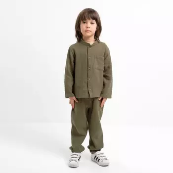 Костюм (рубашка и брюки) детский KAFTAN «Муслин», размер 26 (80-86 см), хаки
