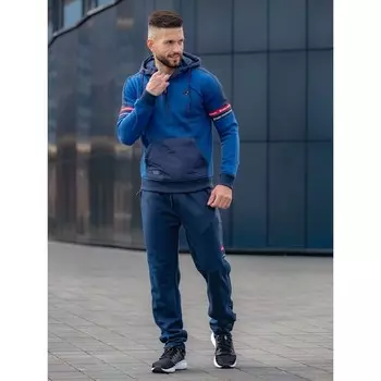 Костюм спортивный мужской Isee, размер 48, цвет тёмно-синий, синий