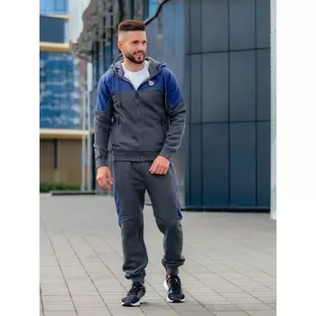 Костюм спортивный мужской Isee, размер 52, цвет синий, серый