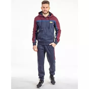 Костюм спортивный мужской Isee, размер 52, цвет тёмно-синий, бордовый