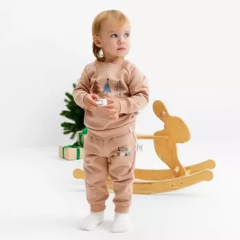 Костюм (свитшот и брюки) Крошка Я "Новогодние игрушки", рост 74-80 см