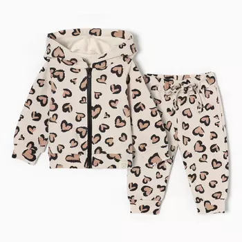 Костюм: толстовка и брюки Крошка Leo love, рост 74-80 см