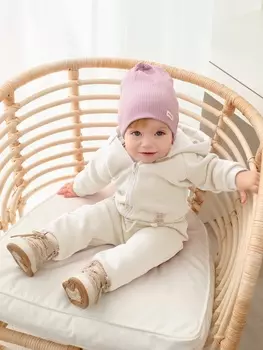 Костюм (толстовка и брюки) Крошка Я, BASIC LINE, рост 68-74 см, цвет молочный