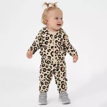 Костюм (толстовка и брюки) Крошка Я "Леопард",р.74-80 см