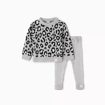 Костюм вязаный Крошка Я Leo Baby рост 80-86 см, темно-серый