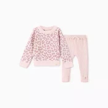 Костюм вязаный Крошка Я Leo Baby рост 68-74 см, розовый