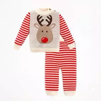 Костюм вязаный Крошка Я "Олень" рост 68-74 см