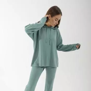 Костюм вязаный SL, с капюшоном, 42-44, зелёный