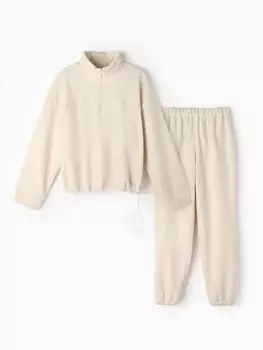 Костюм женский (анорак, брюки) MINAKU: Fleece Soft, размер 44, бежевый