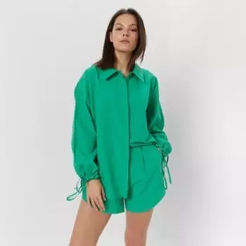Костюм женский (блузка, шорты) MINAKU: Casual Collection цвет зелёный, размер 44