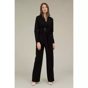 Костюм женский: брюки и жакет, размер 58, цвет черный