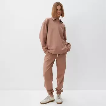Костюм женский (джемпер, брюки) MINAKU: Casual Collection цвет бежевый, размер 46