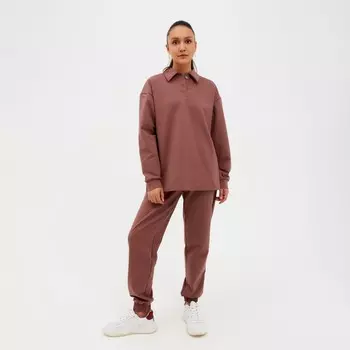 Костюм женский (джемпер, брюки) MINAKU: Casual Collection цвет шоколадный, размер 46