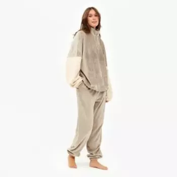 Костюм женский (джемпер, брюки) MINAKU: Home collection, цвет бежевый, размер 44
