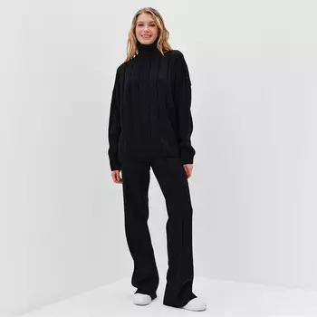 Костюм женский (джемпер, брюки) MINAKU: Knitwear Collection, размер 50-52, чёрный