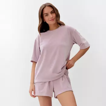 Костюм женский (футболка и шорты) KAFTAN Plushy р. 40-42, лиловый