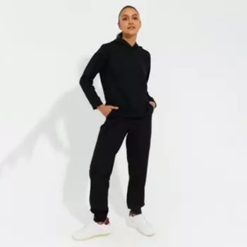 Костюм женский (худи, брюки) MINAKU: Casual Collection цвет чёрный, р-р 52