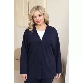 Костюм женский: кардиган, брюки, размер 52, цвет чёрный